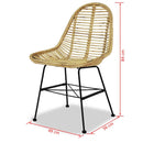 Dining Chairs 2 pcs Natural Rattan