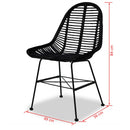 Dining Chairs 4 pcs Black Natural Rattan