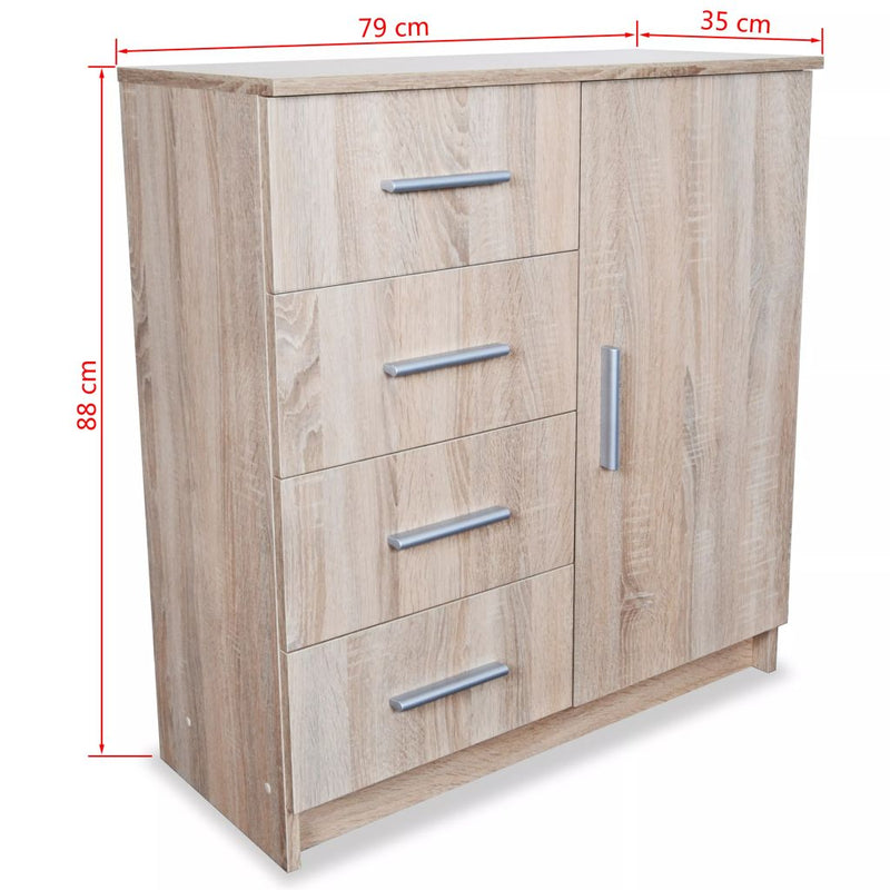 Sideboard Chipboard 79x35x88 cm Oak