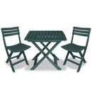 3 Piece Folding Bistro Set Plastic Green