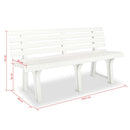 Garden Bench 145,5 cm Plastic White