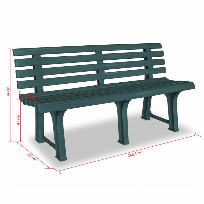 Garden Bench 145,5 cm Plastic Green