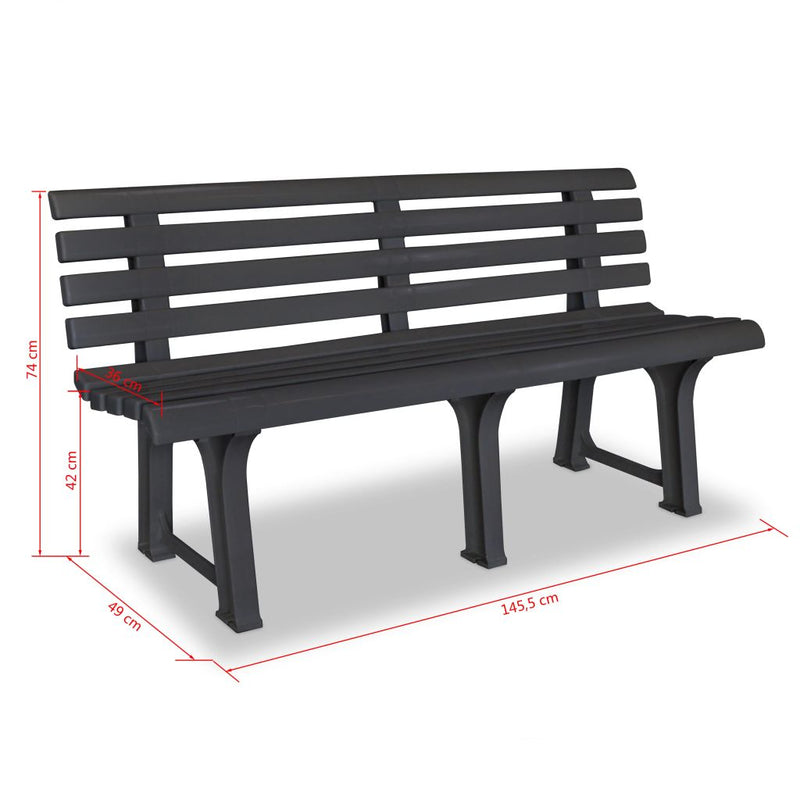 Garden Bench 145,5 cm Plastic Anthracite