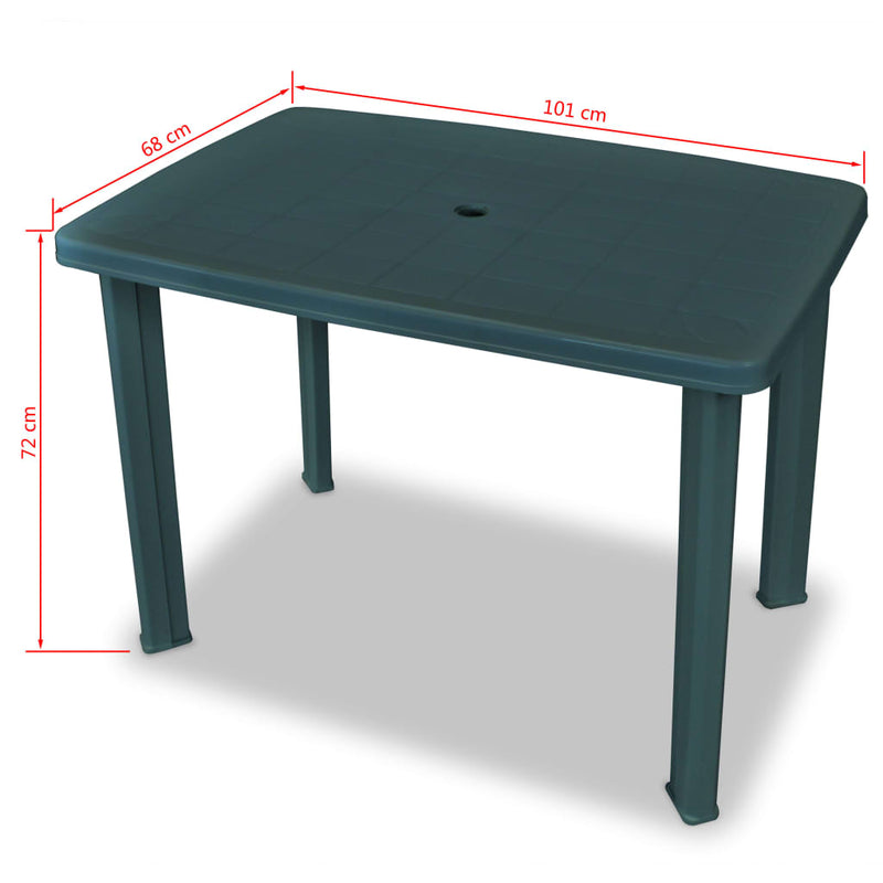 Garden Table Green 101x68x72 cm Plastic