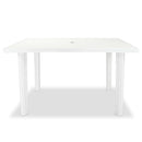 Garden Table White 126x76x72 cm Plastic