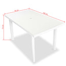Garden Table White 126x76x72 cm Plastic