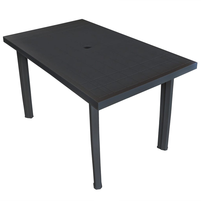 Garden Table Anthracite 126x76x72 cm Plastic