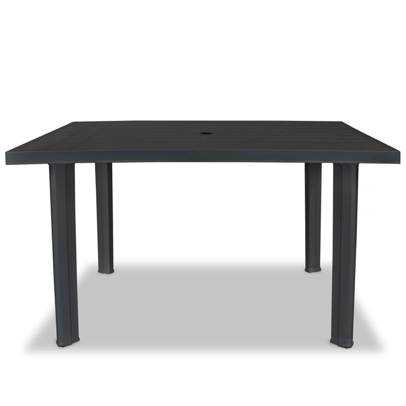 Garden Table Anthracite 126x76x72 cm Plastic