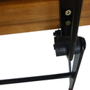 Folding Garden Chairs 2 pcs Steel and Solid Acacia Wood