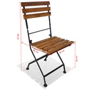 Folding Garden Chairs 2 pcs Steel and Solid Acacia Wood
