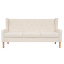 3-Seater Sofa Fabric Cream White
