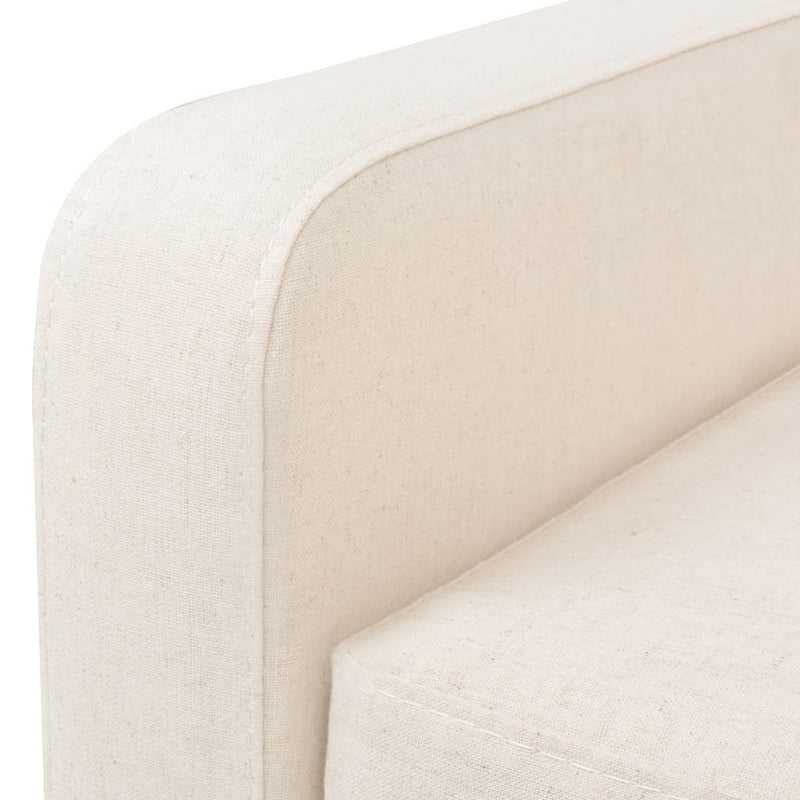 3-Seater Sofa Fabric Cream White