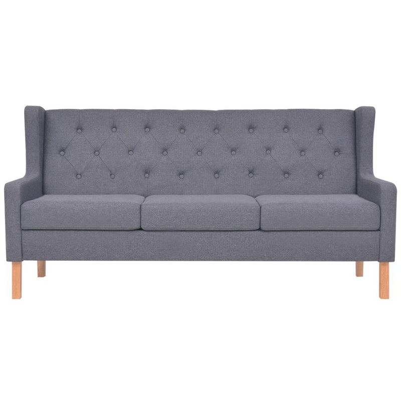 3-Seater Sofa Fabric Grey