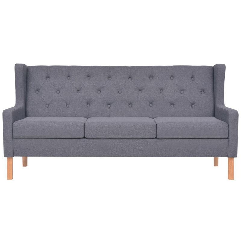 3-Seater Sofa Fabric Grey