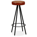 Bar Stools 4 pcs Real Leather