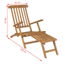 Deck Chair with Footrest Solid Teak Wood
