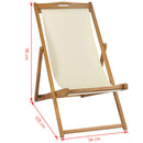 Deck Chair Teak 56x105x96 cm Cream