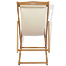 Deck Chair Teak 56x105x96 cm Cream