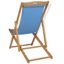 Deck Chair Teak 56x105x96 cm Blue