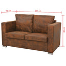 Sofa Set 2 Pieces Artificial Suede Leather