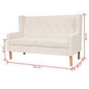 Sofa Set 2 Pieces Fabric Cream White