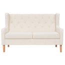 Sofa Set 2 Pieces Fabric Cream White