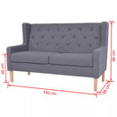 Sofa Set 2 Pieces Fabric Grey