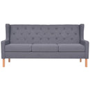 Sofa Set 3 Pieces Fabric Grey