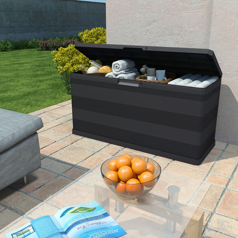 Garden Storage Box Black 117x45x56 cm