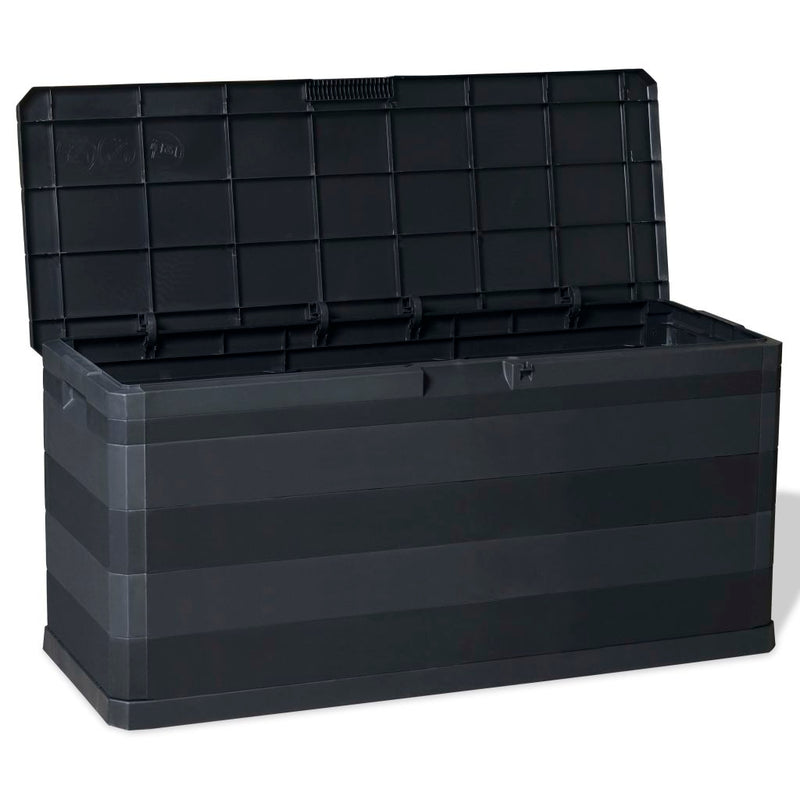 Garden Storage Box Black 117x45x56 cm