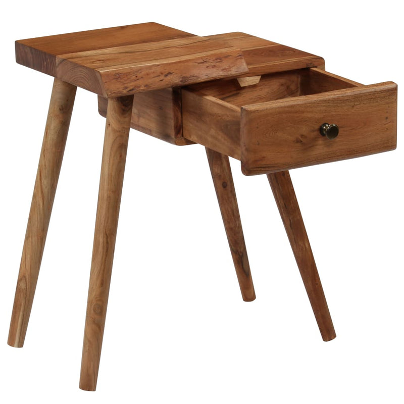 Bedside Table Solid Acacia Wood 45x32x55 cm