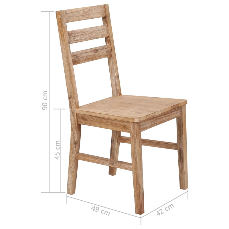 Dining Chairs 2 pcs Solid Acacia Wood