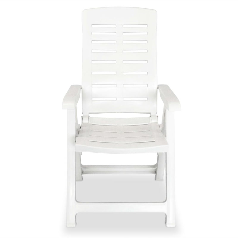 Reclining Garden Chairs 4 pcs Plastic White