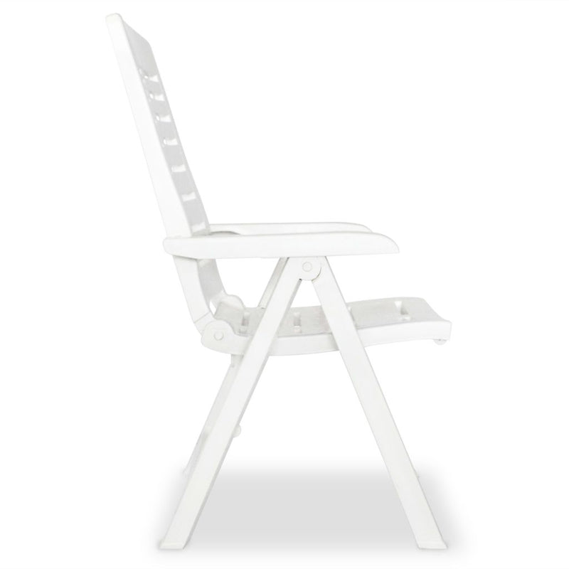 Reclining Garden Chairs 4 pcs Plastic White