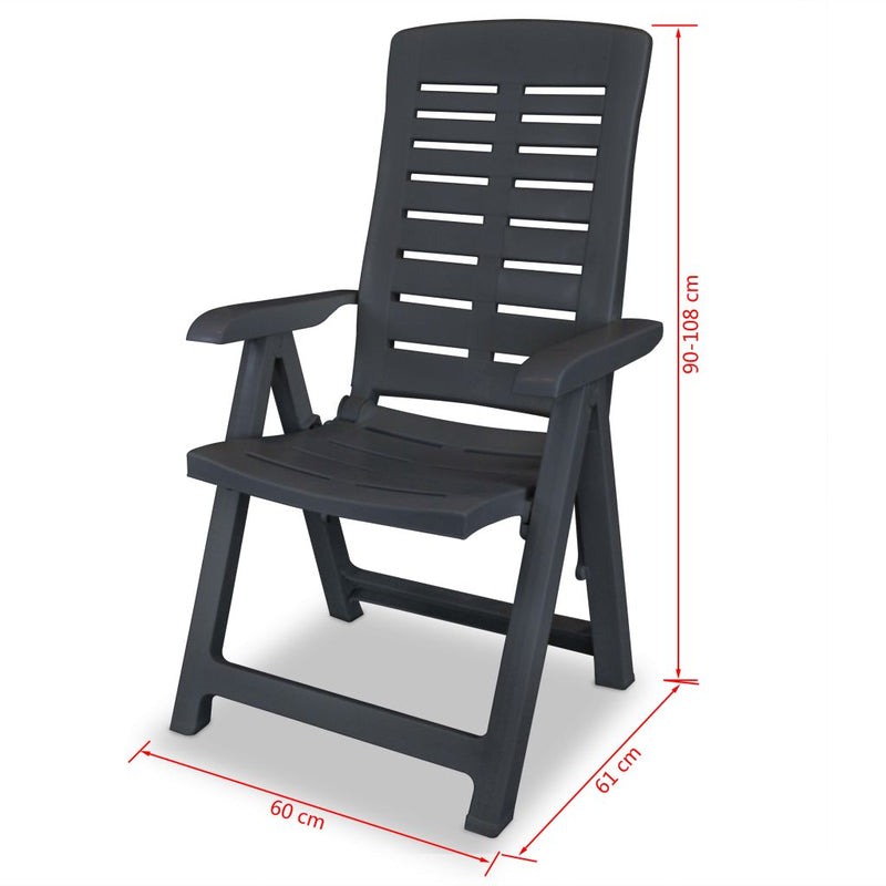 5 Piece Outdoor Dining Set Plastic Anthracite