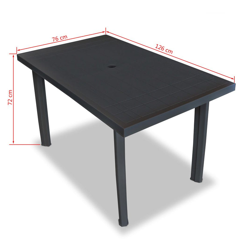 5 Piece Outdoor Dining Set Plastic Anthracite