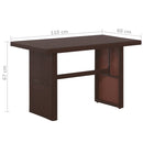 3 Piece Bistro Set Poly with Cushions Rattan Brown