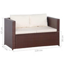 3 Piece Bistro Set Poly with Cushions Rattan Brown