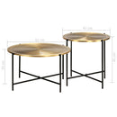Table Set 2 Pieces Brass-covered MDF