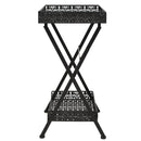 Folding Tea Table Vintage Style Metal 58x35x72 cm Black