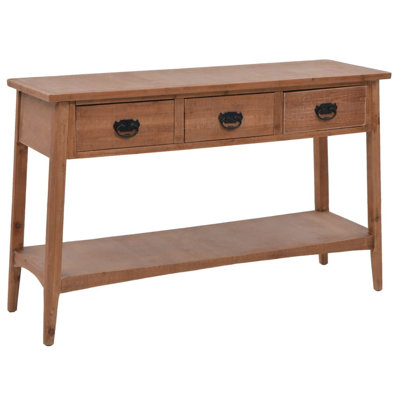 Console Table Solid Fir Wood 126x40x77.5 cm Brown