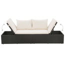 Garden Bed Black 195x60 cm Poly Rattan