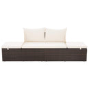 Garden Bed Brown 195x60 cm Poly Rattan