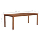 Garden Table 200x90x74 cm Solid Acacia Wood