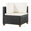 4 Piece Garden Lounge Set with Cushions Poly Rattan Black