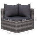 6 Piece Garden Sofa Set with Cushions & Pillows Poly Rattan Grey