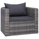 6 Piece Garden Sofa Set with Cushions & Pillows Poly Rattan Grey
