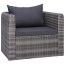 Garden Chair with Cushion and Pillow Poly Rattan Grey