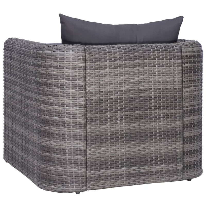 Garden Chair with Cushion and Pillow Poly Rattan Grey