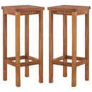 Bar Chairs 2 pcs Solid Acacia Wood